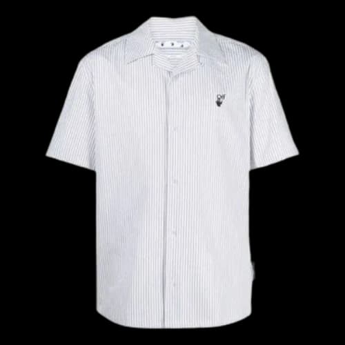 Off-White SS21 Casual Stripe Short Sleeve Shirt Version White