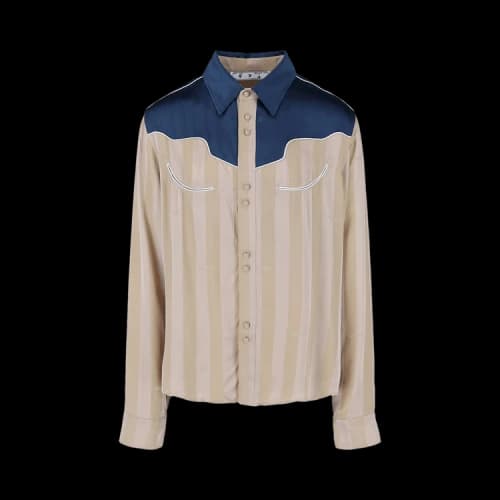 Off-White x Louis Vuitton Striped Western Shirt 'Beige'