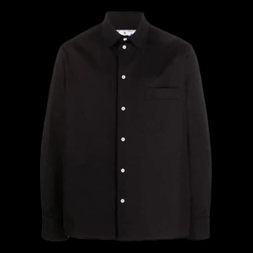 Off-White FW21 Chest Pocket Long Sleeves Shirt Loose Fit Black