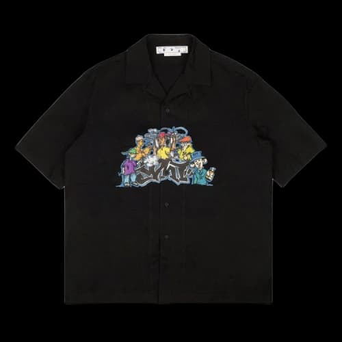 Off-White Grafitti Pup Holiday Shirt 'Black'