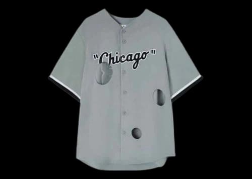 OFF-WHITE x MLB x Chicago WS Cheese Shirt Grey