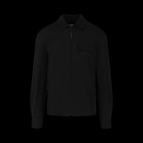 Off-White SS22 Logo Twill Printing Solid Color Long Sleeves Version Black Shirt