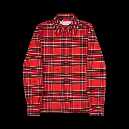 Off-White FW22 Stripe Lapel Long Sleeves Red Shirt