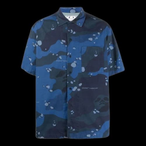 Off-White Camo Poplin Holiday Shirt 'Blue'