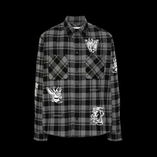 Off-White Character Check Flannel Shirt 'Black/White'
