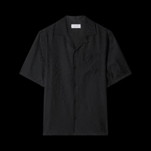 OFF-WHITE Logo-Jacquard Camp-Collar Shirt Black