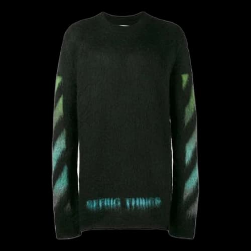 Off-White Gradient Alphabet Printing Loose Fit Blue Green