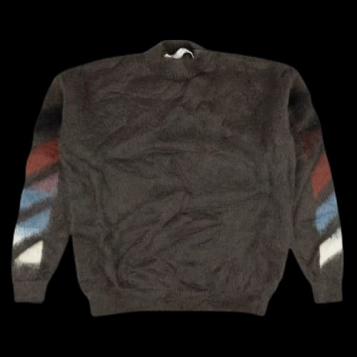 Off-White Diag Brush Mohair Crewneck 'Grey'