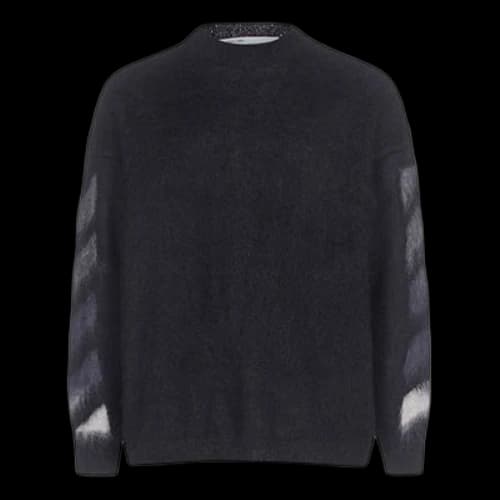 Off-White Fleece Round Neck Knit Black