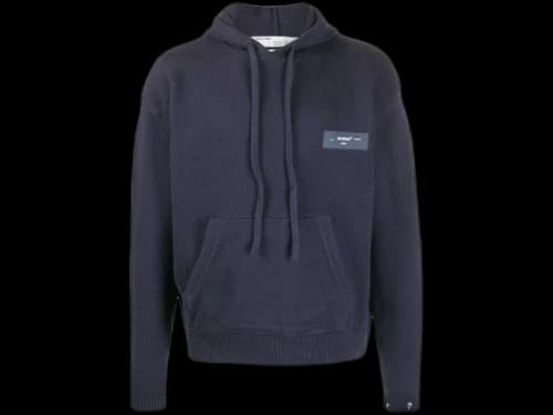 OFF-WHITE Knitted Arrows Hoodie Pale Blue