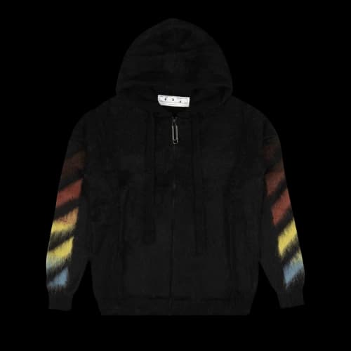 Off-White Pattern Hooded Jacket Black