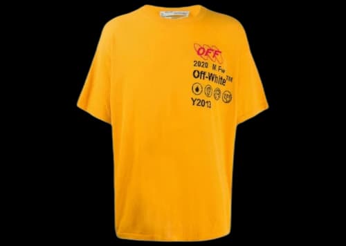 OFF-WHITE Logo Textured Oversized T-Shirt Orange