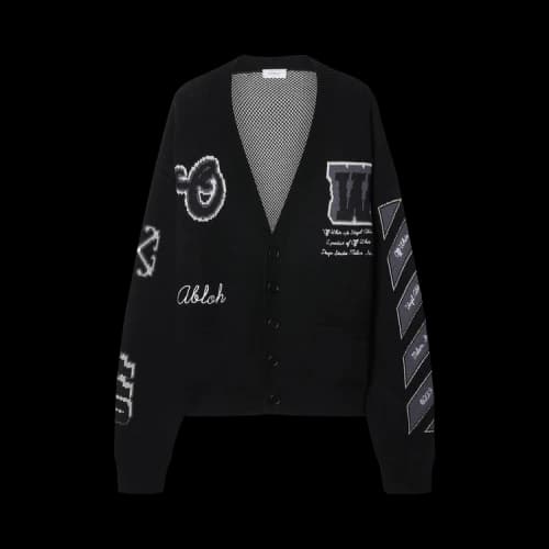 Off-White Varsity Knit Cardigan 'Black/Black'
