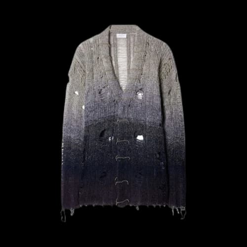 Off-White Distressed Mohair Cardigan 'Light Grey'