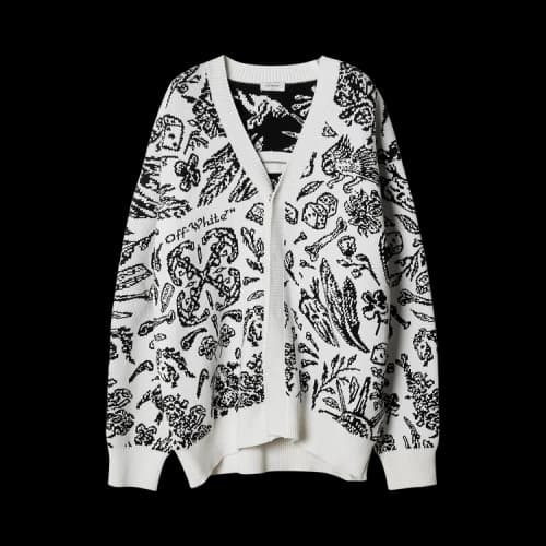 Off-White Tattoo All Over Knit Cardigan 'White/Black'