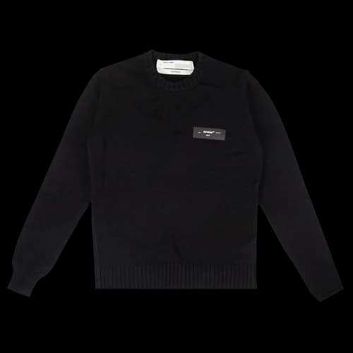 Off-White Logo Knit Round Neck Sweater 'Black'