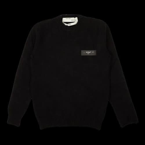 Off-White Logo Knit Crewneck Sweater 'Black'