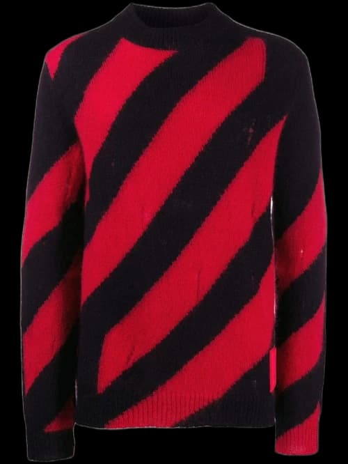 OFF-WHITE Diag Mohair Sweater Red/Black