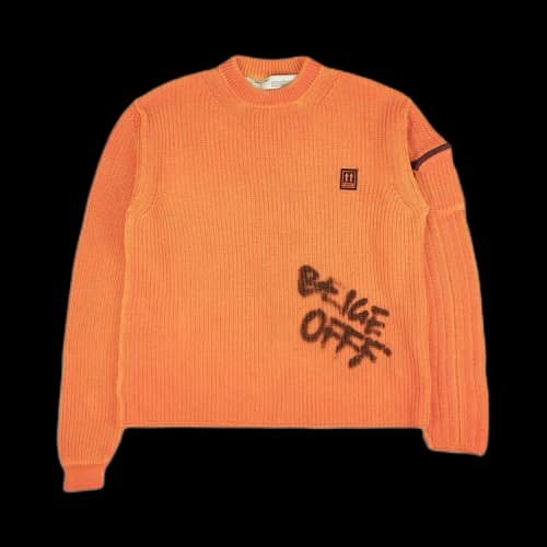 Off-White Ribbed Graffiti Sweater 'Orange'