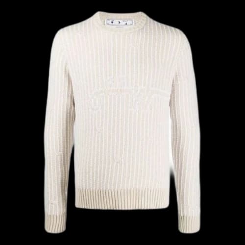 Off-White Round Neck Knit White