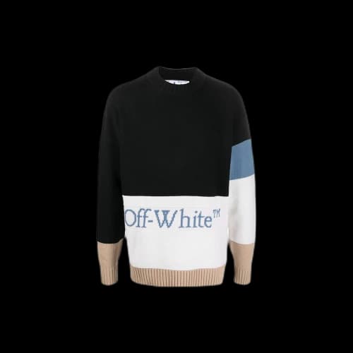 Off-White SS21 Logo Round Neck Long Sleeves Black