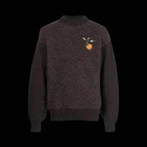 Off-White SS21 Round Neck Embroidered Brown