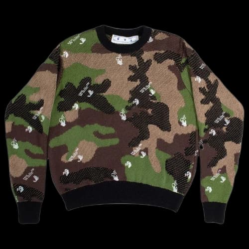Off-White Logo Camo Knit Crewneck 'Camo'