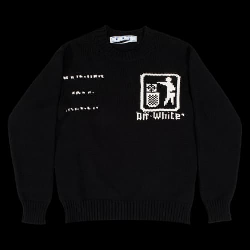 Off-White Take Care Chuncky Knit Crewneck 'Black/White'