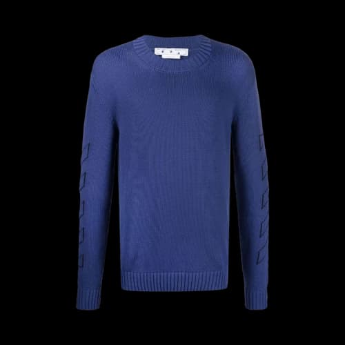 OFF-WHITE Diag Outline Peacock Blue Jumper Blue