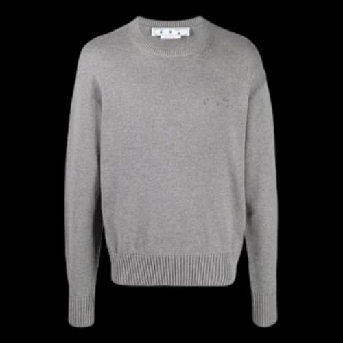 Off-White Logo Embroidered Knitted Jumper