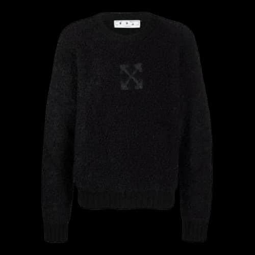 Off-White FW21 Arrow Pattern Long Sleeves Round Neck Wool Sweater Black