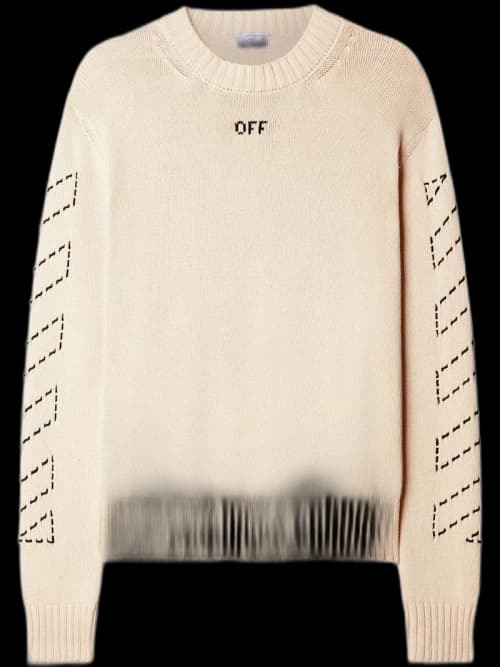OFF-WHITE Arrows-Embroidery Crew-Neck Jumper Beige