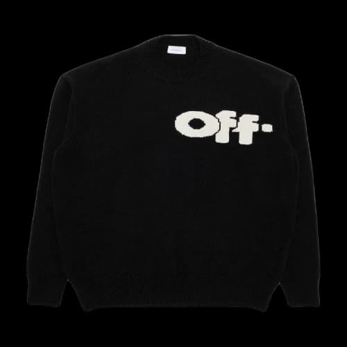 Off-White Shared Logo Knit Crewneck 'Black/Cream'