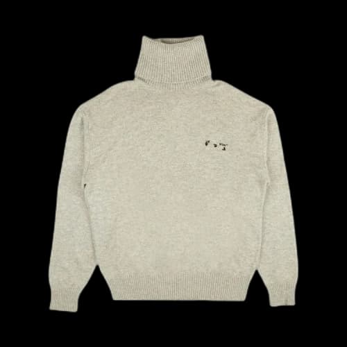 Off-White Unisex SS21 Logo Embroidery Sweater Gray