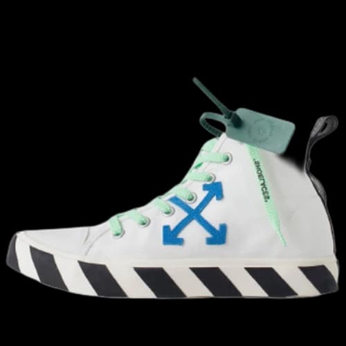 Off-White Mid-Top Vulcanized Canvas Sneaker 'White Blue Green Black'