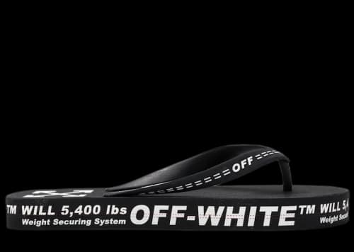 Off-White Logo Typographic Flip Flop Black SS20
