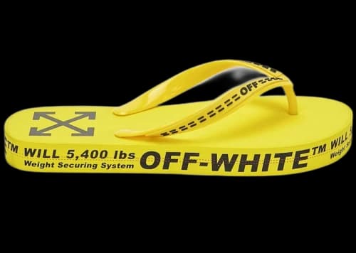 Off-White Logo Typographic Flip Flop Yellow SS20