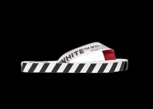 Off-White Diagonal Stripes Flip Flops White AW20