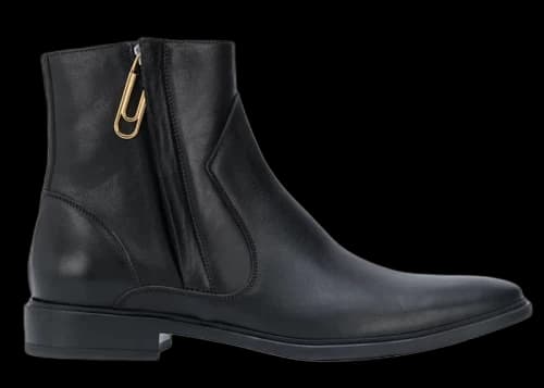 OFF-WHITE Paperclip Zip-up Ankle Boots Black Black