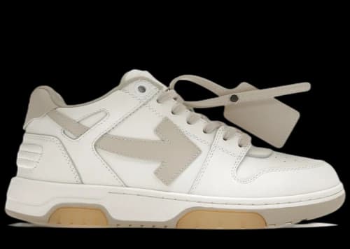 OFF-WHITE Out Of Office OOO Low Tops White Beige