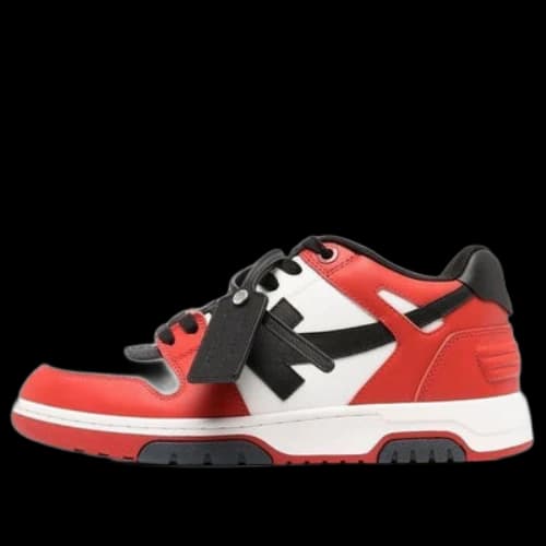Off-White Out Of Office Panelled Leather Sneakers 'Red Black White'