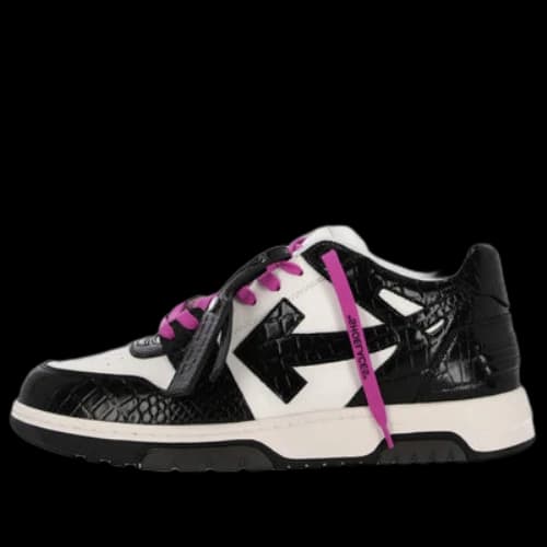 Off-White Out Of Office Croco Print Sneaker 'Black White Purple'