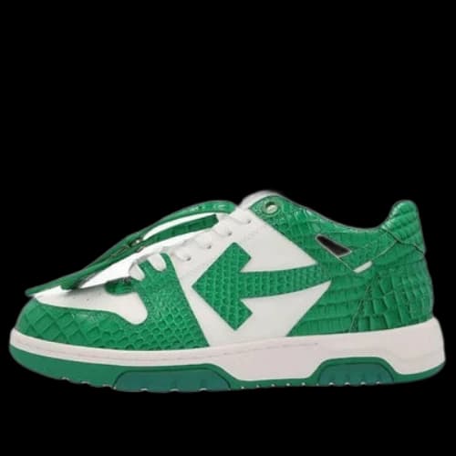 Off-White Out Of Office Crocodile Print Low-Top Sneakers 'Green White'