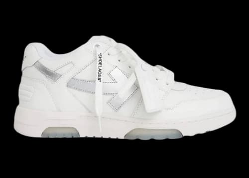 OFF-WHITE Out Of Office OOO Low Tops White Silver