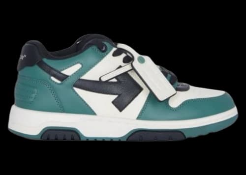OFF-WHITE Out Of Office OOO Low Tops Green Black Cream
