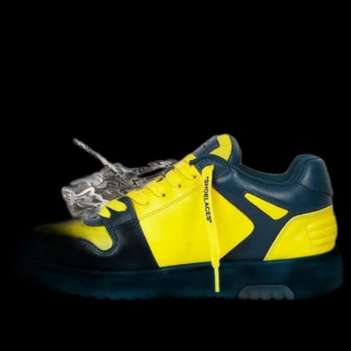 Off-White Out Of Office Zip Tie Sneakers 'Yellow Navy'