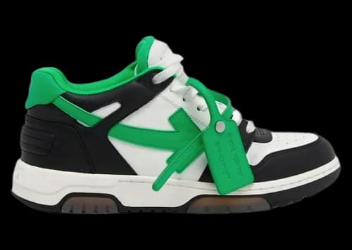 OFF-WHITE Out Of Office "OOO" Low Tops Black Green
