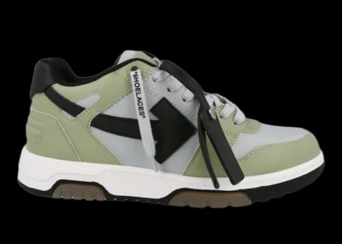 OFF-WHITE Out Of Office OOO Low Tops Military Green