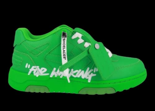 OFF-WHITE Out Of Office OOO "For Walking" Low Tops Green