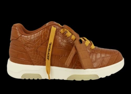OFF-WHITE Out Of Office OOO Low Tops Orange Croc